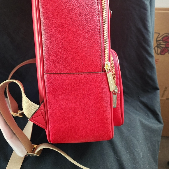 $558! NWT Michael Kors Red Leather Backpack - Picture 3 of 7